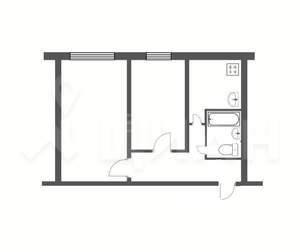2-к квартира, вторичка, 44м2, 1/4 этаж