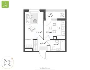 1-к квартира, вторичка, 35м2, 2/18 этаж