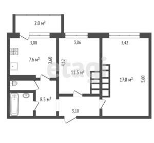 2-к квартира, вторичка, 53м2, 5/5 этаж