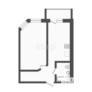 1-к квартира, вторичка, 41м2, 9/12 этаж