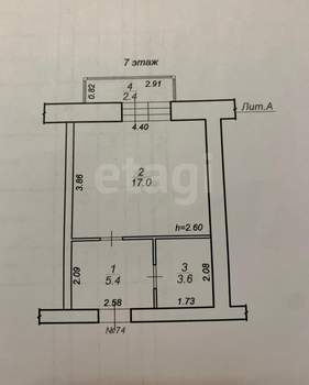 Студия квартира, вторичка, 28м2, 7/10 этаж