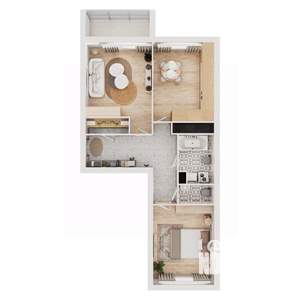 2-к квартира, вторичка, 65м2, 12/16 этаж