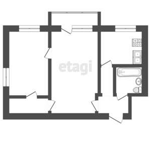 2-к квартира, вторичка, 44м2, 1/5 этаж