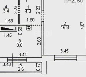 1-к квартира, вторичка, 35м2, 2/14 этаж
