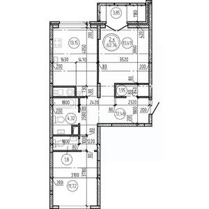 2-к квартира, вторичка, 63м2, 4/16 этаж