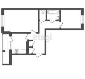 2-к квартира, вторичка, 55м2, 2/5 этаж