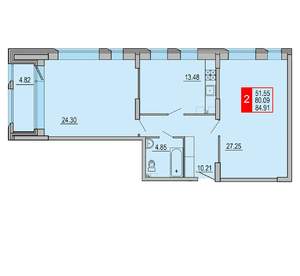 2-к квартира, вторичка, 85м2, 4/8 этаж