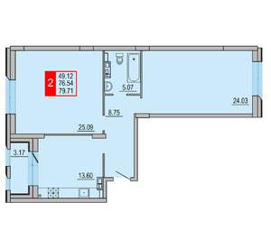 2-к квартира, вторичка, 80м2, 4/8 этаж