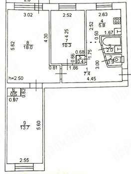 3-к квартира, вторичка, 62м2, 3/5 этаж