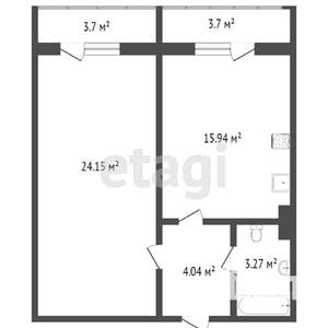1-к квартира, вторичка, 42м2, 14/16 этаж
