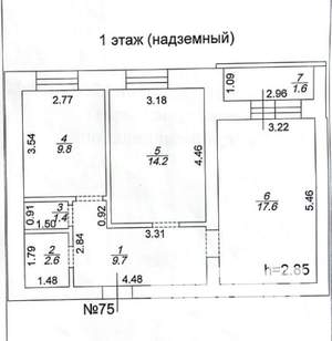 2-к квартира, вторичка, 60м2, 1/9 этаж