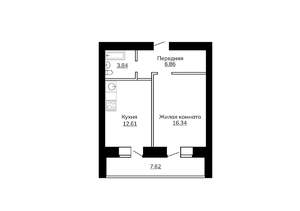 1-к квартира, вторичка, 47м2, 8/9 этаж