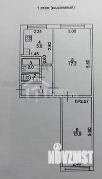 2-к квартира, вторичка, 44м2, 1/5 этаж
