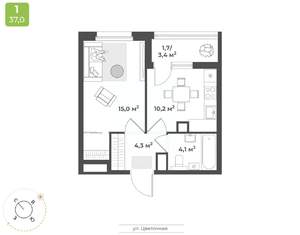 1-к квартира, вторичка, 35м2, 17/18 этаж