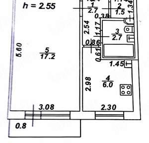 1-к квартира, вторичка, 31м2, 3/5 этаж