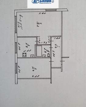 2-к квартира, вторичка, 43м2, 1/5 этаж