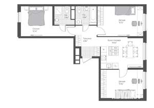 3-к квартира, вторичка, 70м2, 2/10 этаж