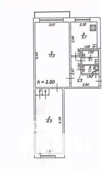 2-к квартира, вторичка, 43м2, 3/5 этаж