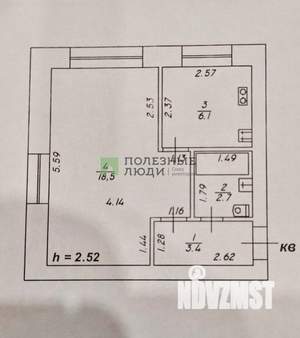 1-к квартира, вторичка, 31м2, 2/3 этаж