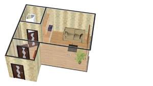 Студия квартира, вторичка, 24м2, 1/2 этаж