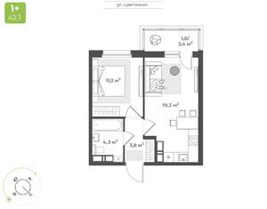 1-к квартира, вторичка, 40м2, 11/16 этаж