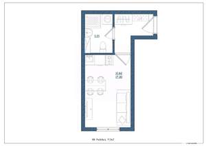 Студия квартира, сданный дом, 17м2, 4/4 этаж