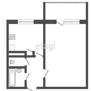 1-к квартира, вторичка, 37м2, 9/9 этаж