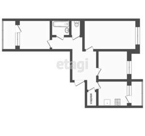 3-к квартира, вторичка, 72м2, 9/9 этаж
