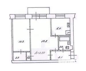 2-к квартира, вторичка, 44м2, 3/4 этаж