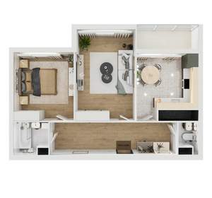 2-к квартира, вторичка, 65м2, 6/16 этаж