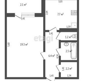 1-к квартира, вторичка, 39м2, 3/12 этаж