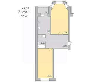 2-к квартира, строящийся дом, 83м2, 2/9 этаж