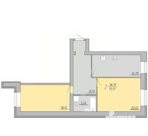 2-к квартира, строящийся дом, 71м2, 1/9 этаж