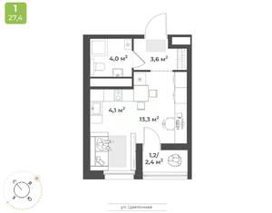 1-к квартира, вторичка, 26м2, 15/18 этаж
