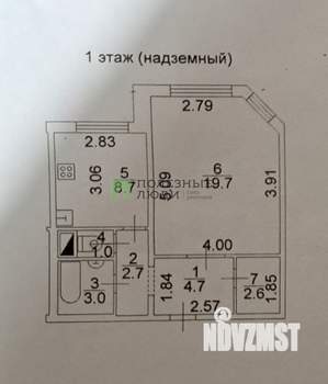 1-к квартира, вторичка, 42м2, 1/12 этаж