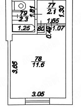 Студия квартира, вторичка, 16м2, 8/9 этаж