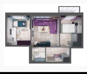 2-к квартира, вторичка, 53м2, 1/17 этаж