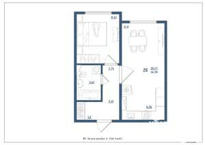 2-к квартира, сданный дом, 37м2, 5/15 этаж