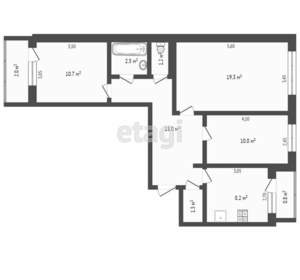 3-к квартира, вторичка, 61м2, 3/5 этаж
