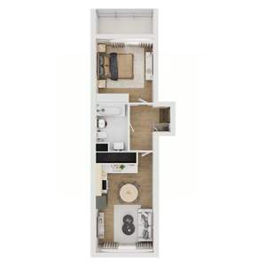 1-к квартира, вторичка, 46м2, 6/16 этаж