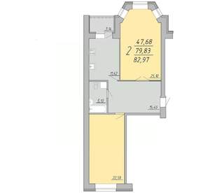 2-к квартира, строящийся дом, 83м2, 6/9 этаж