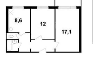 2-к квартира, вторичка, 51м2, 4/9 этаж