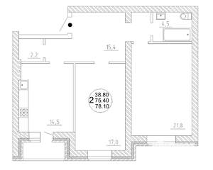 2-к квартира, вторичка, 78м2, 3/5 этаж