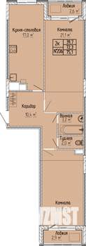 2-к квартира, строящийся дом, 75м2, 7/10 этаж