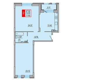 2-к квартира, вторичка, 78м2, 5/8 этаж