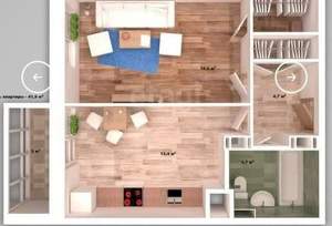 1-к квартира, вторичка, 42м2, 11/14 этаж