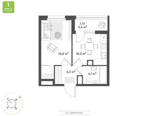 1-к квартира, вторичка, 35м2, 13/18 этаж