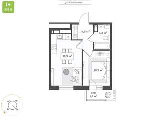 1-к квартира, вторичка, 36м2, 15/17 этаж