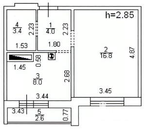 1-к квартира, вторичка, 35м2, 12/14 этаж