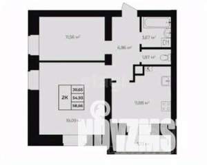 2-к квартира, вторичка, 59м2, 8/10 этаж
